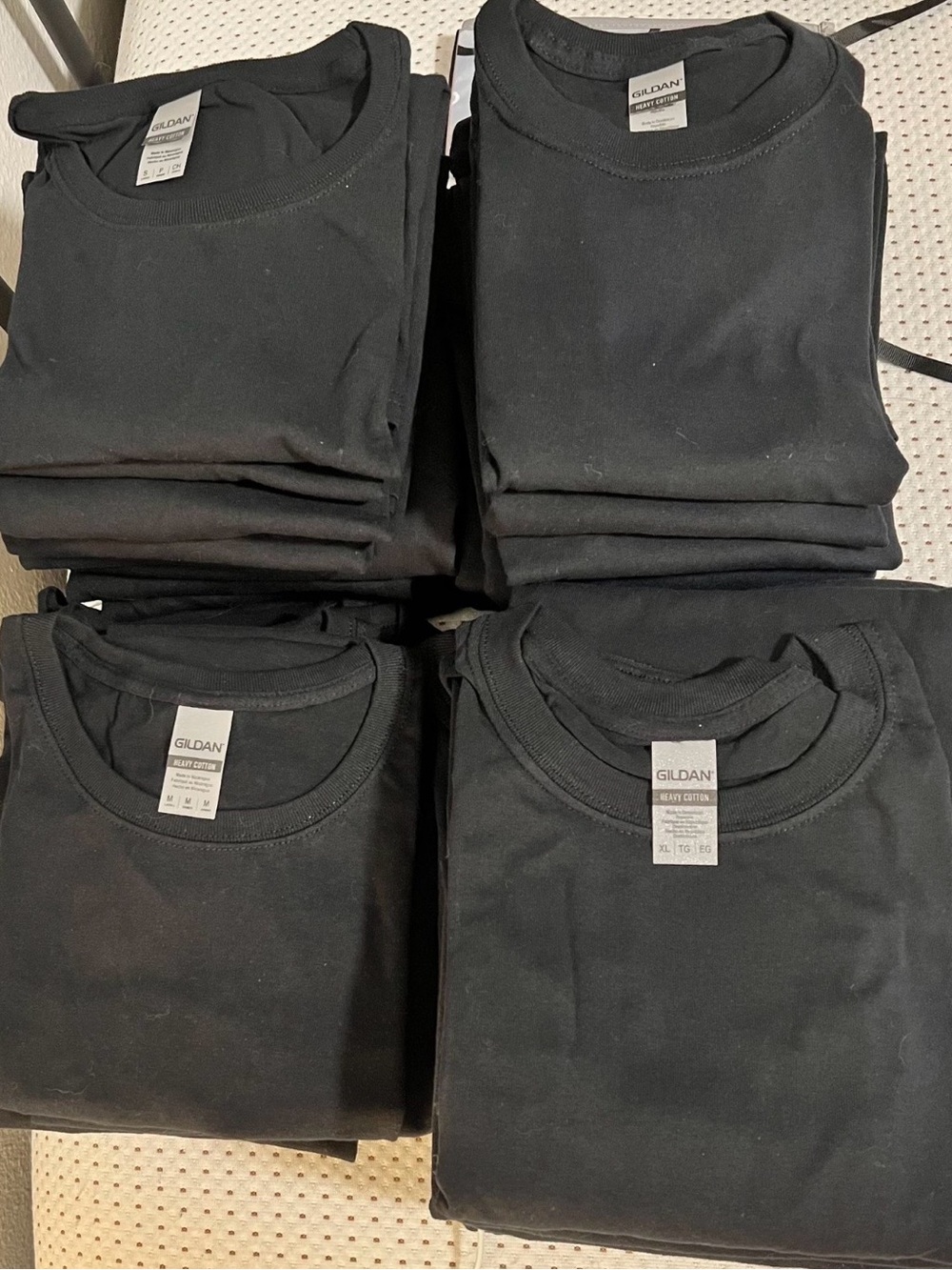 Bundle of 21 Gildan Black Crew Neck T-Shirt - Cotton great for crafters